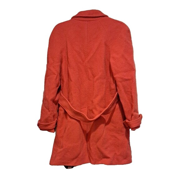 Marvin Richards Vintage Long Boucle Tweed Wool Car Coat Size M Pink Lined - Picture 5 of 15